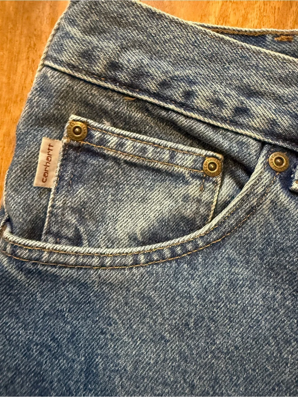 Carhartt Men's Blue Straight-Leg Denim Jeans